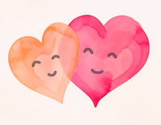 2つのハートのイラスト